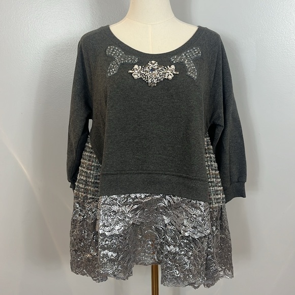 Antonio Marras Embellished Lace Trim Sweater - Picture 3 of 17